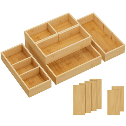 Wide Desk Drawer Organizer - White